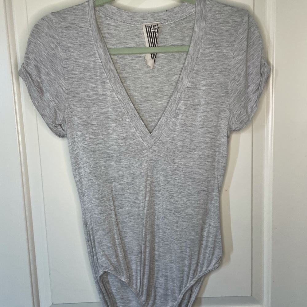 Short Sleeve V-neck Free People Bodysuit
